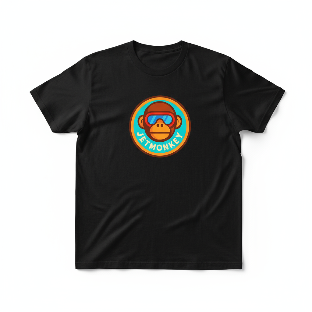 Black T-Shirt with Jet Monkey Logo