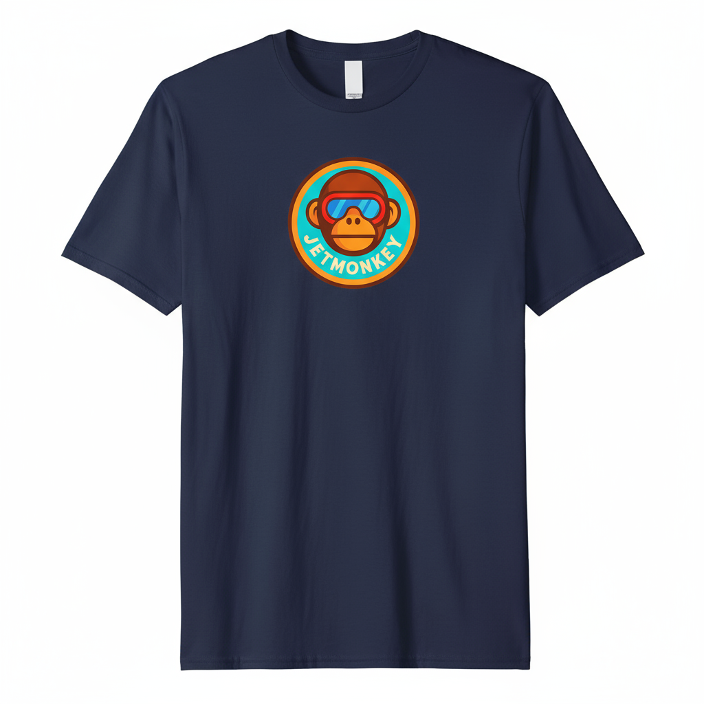 Navy Blue T-Shirt with Jet Monkey Logo