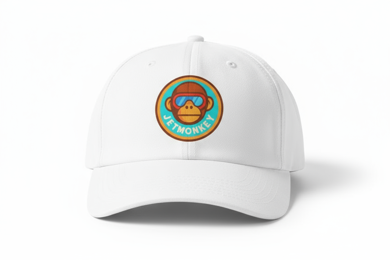 White Baseball Cap Front View