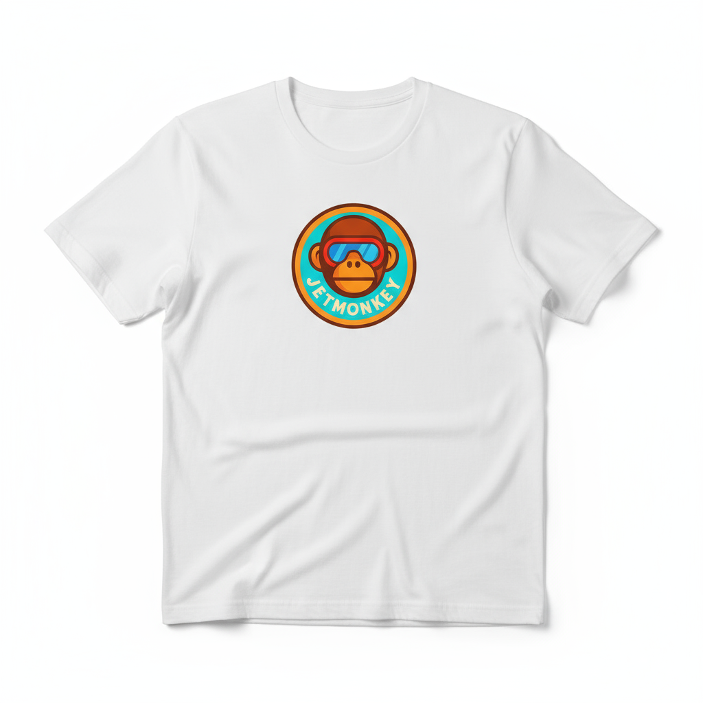 White T-Shirt with Jet Monkey Logo