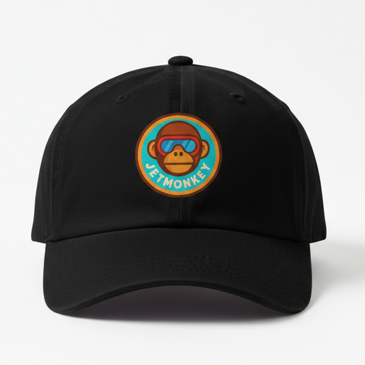 Black Baseball Cap with Jet Monkey Logo