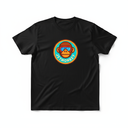 Black T-Shirt with Jet Monkey Logo