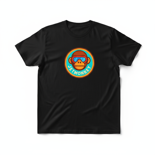 Black T-Shirt with Jet Monkey Logo