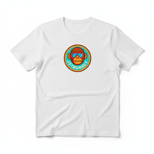 White T-Shirt with Jet Monkey Logo
